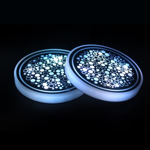 Auto LED Untersetze, LED Autotassenhalter Becherhalter Lichter, Leuchtende Getränkeuntersetzer aus Acryl fürs Auto mit USB Aufladung für Alle Modelle