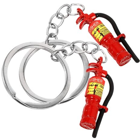 Zerodeko 2 Pezzi Portachiavi Estintore Portachiavi Pompiere In Estintore Ciondolo Con Ciondolo Mini e Giocattoli Regali Per Bambini Adulti A