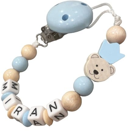 personalisiertes baby geschenk mit Namen personaliertesgeschenk mit Namen für Mädchen oder Junge Baby Geschenk personalisiert zur Geburt & Taufe mehrere Modelle (Bär Krone Blau)