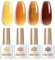 BORN PRETTY Jelly Gel Nail Polish Set Sheer Milky Jelly Orange Brown Gel Polish Crystal Transparent Gel Polish Harvest Hues Milky Jelly Series Nail Art Varnish Manicure Collection Gift Set 7ML 4PCS