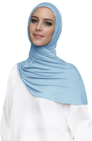 Lina & Lily Damen Instant Hijab Kopftuch Ready-To-Wear Modal Jersey (Hellblau)