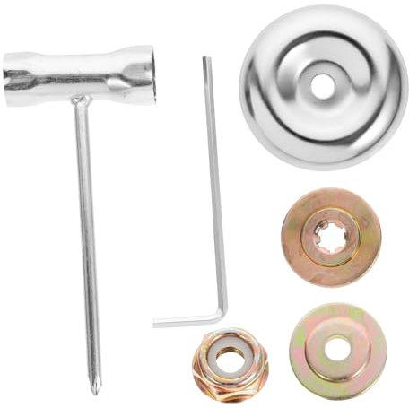 ANDRESLAD Universal Lawn Mower Replacement Trimmer Plate and Weeding Machine Wrench Set for Garden Weed Removal, 6pcs Multifunctional Metal Mower Accessories for Yard and Rice Field