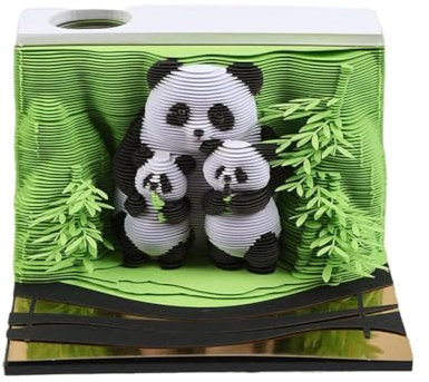 3D Schreibtisch Notizblock 2025 Wochenkalender Panda Memo Pad 3D Notizblock Papier Stift Schnitzen für Dekoration mit