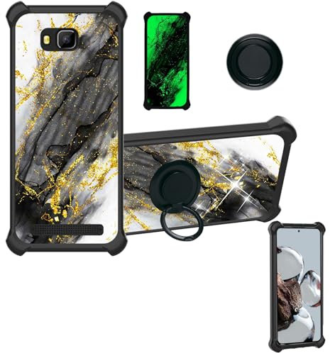 Aroepurt Coque Compatible pour Logicom Wave 2 Coque Étui [avec Trempé 9H Protection D'écran] Case Support de Bague PC + Silicone JSH-HDL