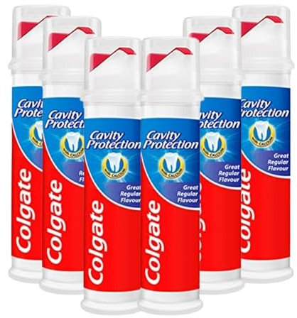 Colgate Toothpaste Ultra Cavity Protect Pump 100ML, Fluoride, Case of 6, Long-Lasting Freshness, Whitening Formula