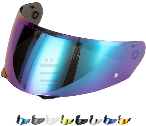 Everalo Kompatibel mit Hjc i90 Visier - i91 - Hj33 - Helmvisier Hj 33 Pinlock Ready - Anti-Kratzer und Anti-Beschlag (Regenbogen)
