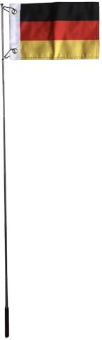 Nationalflagge Länderflaggen mit Handfahnenmast Teleskopstange aus Edelstahl mit Schnappverschlüssen (Deutschland, mit 1,6 m Mast)