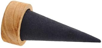 ROMISBABA Holz Kegelform Ringhalter Schmuck Organizer Aufbewahrungsregal Für Zuhause Schaufenster Geschäft Dunkelgrau