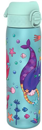ION8 Trinkflasche, 500 ml, Auslaufsicher, Einhandöffnung, Sichere Verriegelung, Spülmaschinenfest, BPA-frei, Tragegriff, Klappdeckel, Leicht zu Reinigen, Klimaneutral, Meerjungfrauen