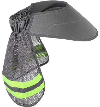 SOLUSTRE Parasol para Casco Visera reflexivo Sombrero Casco de Obra Casco de Seguridad Accesorios para Cascos para Hombres Protector Solar de Cuello de Malla poliéster Light Grey
