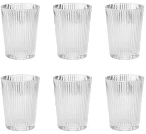 Stelton Pilastro Trinkgläser - Geriffelte Wassergläser Set - Spülmaschinenfest, Stapelbar, für heiße & kalte Getränke - 150ml - 6er Set