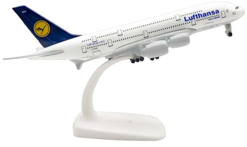 RynoPulse Modellino di Aereo per Deutsche Lufthansa A380, Modello in Lega di Metallo in Scala 1:200 per Amanti dell'Aviazione e Collezionisti Adulti