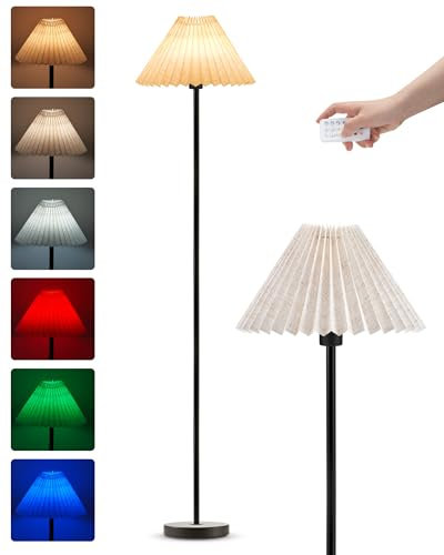 Rechargeable Cordless Floor Lamp for Bedroom, Dimmable LED Floor Lamp with Remote & Timer, 3 Color Temperatures & RGB, Portable Small Corner Standing Light for Living Room Bedside Home Outdoor Décor