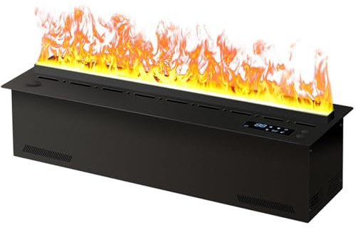 Camino a Vapore, Camino Elettrico da Incasso, Camino Elettrico a Colori di Fiamma, Camino Elettrico Ad Acqua da Incasso, Finto Camino Decorativo da Parete, Camino a Vapore Acqueo,150cm/59.0in