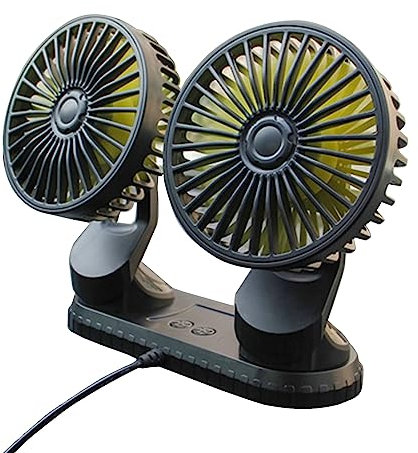 THINCAN Auto Doppelköpfiges 360 Grad Klimaanlagenkühlung Für Vordere Armaturenbrettluftkühler USB Elektromüter Einstellbar