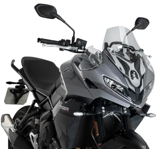 Puig 22522W Sport Windscreen, made of high-impact acrylic with aerodynamic design, rounded edges, TÜV approved and easy installation with original screws, Clear