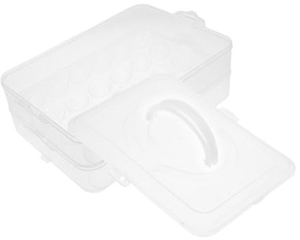 COLLBATH Stapbarer Eierbehälter mit Deckel für Eier Transparenter Kühlschrank-eierhalter mit Tragegriff Sicherer Eierspender für Küche Party Feiertage und Alltag