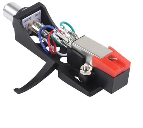 BildeeMait Moving Magnet MM Phono Cartridge with Stylus Holder for LP Record Player for 33/45/78 RPM Turntables, Gold Plated Terminals