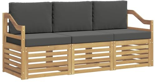 vidaXL Sofagarnituren Massivholz Akazie, Akazienholz-Sofa, Moderne Gartenmöbel-Sets, wetterfeste Sitzmöbel für entspannte Stunden im Freien