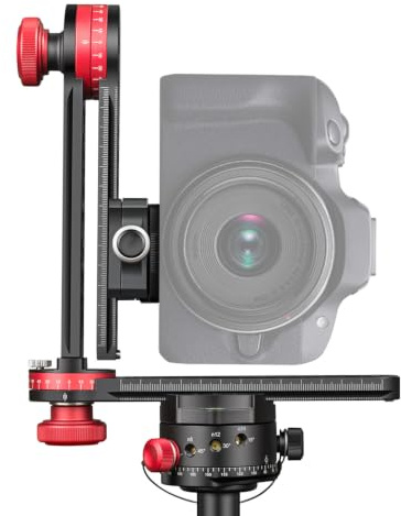 EXMAX 720 Degree Panoramic Camera Head, Aluminum Alloy Dual 360° Swivel Pano Bracket for Property Survey, Interior Capture, Commercial Exhibition, Outdoor Scenic & VR Shooting