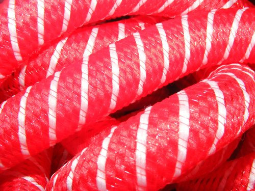 5 Yards Tubular CRIN Swiss Stretchy Ribbon Cyberlox (Red Yarn with White Thread)