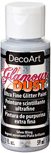 Deco Art Glamour Dust Glitter Acrylic Paint, Silver Bling, 59 ml (Pack of 1)