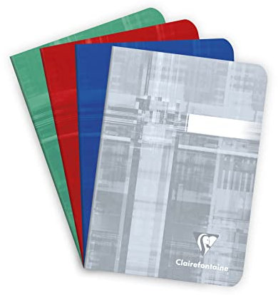 Clairefontaine 3640C - Schuheft /Heft 10,5x14,8 cm, 48 Blatt 90g, blanko, geheftet, Einband aus PP, farbig sortiert, 1 Stückmehrfarbig