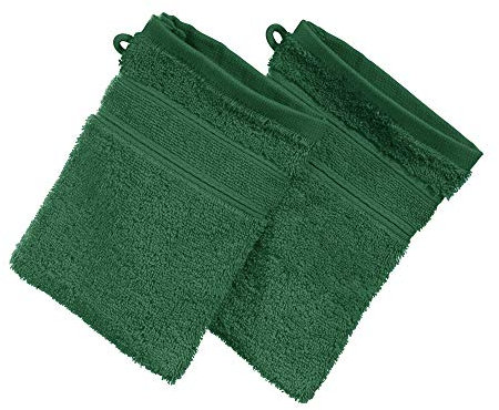 Erwin Müller Waschhandschuh Karlsruhe 2er- Pack 100% Baumwolle Tanne Größe 15x21 cm - extrem saugstark, leicht, flauschig weich, hautschmeichelnd (weitere Farben)