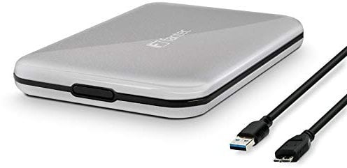 FANTEC ALU-25U3 (für den Einbau einer 6,35 cm (2,5 Zoll) SATA I/II/III Festplatte oder SSD, schraubenloser und werkzeugloser Festplatteneinbau, USB 3.0 SUPERSPEED Anschluss, Aluminium Gehäuse) schwarz