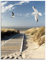 ARTland Wanddeko Glasbilder Wandbild Glas Bild einteilig 60x80 cm Hochformat Strand Meer Nordsee Küste Möwen Himmel Steg Natur Landschaft Dünen T9NJ