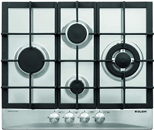 Glem Gas Piano cottura gas incasso 4 Fuochi Larghezza 60 cm Acciaio Inox GT645IX