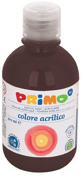 Primo Acrylfarbe für Kinder | leuchtende Acryl-Mal-Farbe zum Malen und Basteln | 300 ml Flasche mit Dosierverschluss (gebrannte Umbra)