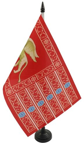 BANDIERA DA TAVOLO VENEZIA 21x14cm - PICCOLA BANDIERINA CITTÀ DI VENEZIA 14 x 21 cm - AZ FLAG