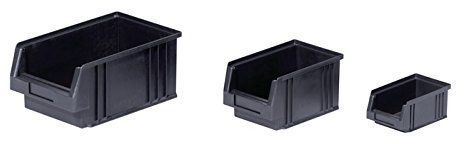 Ing. Alfred Häner GmbH Sichtlagerkasten schwarz L330/301xB213xH150mm Gr. 2 leitfähig PP 10 St/Karton