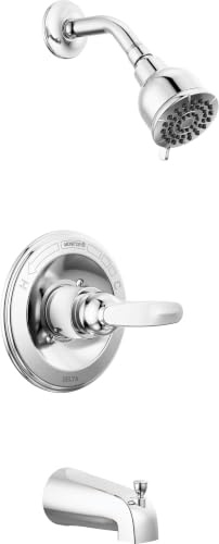 Delta Foundations 13 Series 2-Spray Bathtub and Shower Faucet Set, Chrome Shower Head and Handle Set, Valve Trim Kit, Chrome BT13410 (Valve Not Included)