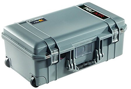 PELI 1535 Air Extrem Leichter Transport-Trolley für Kameraequipment, Wasser- und Staubdicht, 27L Volumen, Mit Schaumstoffeinlage, Farbe: Grau