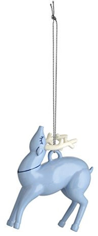 Alessi AAA08 1 Blue Christmas Weihnachtsschmuck - Porzellan handdekoriert, blau., 6,30 x 4,00 x 9,00 cm