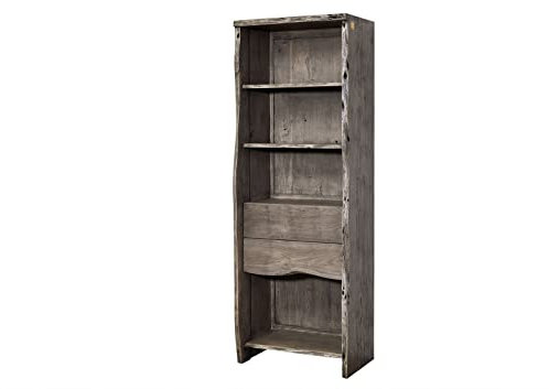 Massivmoebel24.de Regal Akazie 71x45x204 grau lackiert Pure Acacia #409