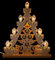 WEIGLA - Lichterspitze original Erzgebirge I Motiv Weihnachtsbaum mit goldenen Kugeln I LED Lichterbogen Weihnachten I 7 Lampenkerzen + 1 Ersatzlampe I 7 x 34 V, 0,2 W, E10 I Weihnachtsdeko innen