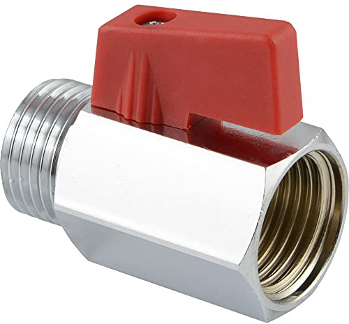 Fittingteile - Mini-Kugelhahn mit Knebelgriff einseitig für Druckluft Wasser Vakuum Ventile (Innen-/Außengewinde, G 3/8)