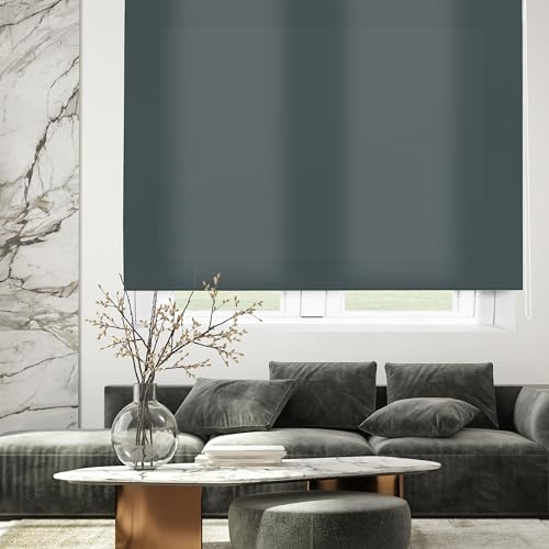 Blindecor Ara | Tenda a rullo traslucida tinta unita - Grigio bluastro, 180 x 175 cm (Larghezza x Altezza) | Dimensioni del tessuto 177 x 170 cm | Tenda per interne