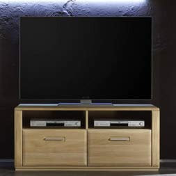 Lowboard Anriel Board Eiche Bianco 124x50x51cm TV-Element TV-Boar TV-Schrank Stauraumschrank Kommode Standschrank Beistellschrank Fernsehschrank