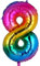 100CM Riesen Regenbogen Zahl 8 Folien Luftballons Number Mylar Helium Zahlenballon Hochzeit Geschenk-Deko Einhorn Geburtstag Party Dekoration für Mädchen Junge XXL