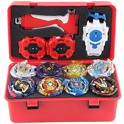 Tubayia 12 Stück Gyro Burst Kampfkreisel Set, 4D Fusion Kampf Kreisel Kinder Spielzeug (Rot)