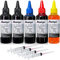 5 x 100ml Nachfüllset für HP 61 60 62 63 950 951 564 920 901 301 302 303 304 305 307 951 Tintenstrahldrucker-Patronen nachfüllbar CIS CISS System (2 Schwarz, 1 Cyan, 1 Magenta, 1 Gelb)