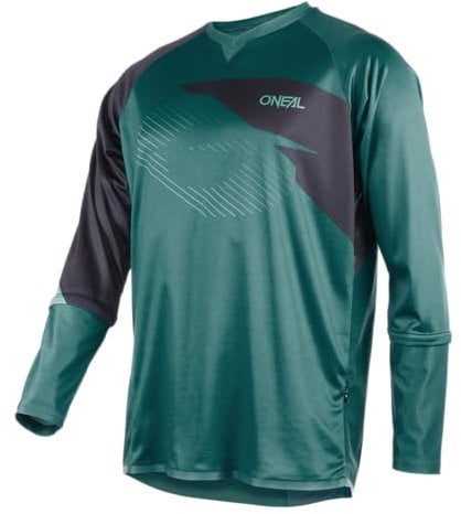 O'NEAL | Mountainbike-Jersey Langarm | MX MTB Motocross Enduro | Schnell trocknendes, atmungsaktives Material, flache Nähte, Mesh-Einsätze | Tobanga Jersey V.22 | Erwachsene | Petrol Blau | Größe L