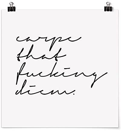 Bilderwelten Poster - Carpe Diem Kalligrafie - Quadrat 1:1 Selbstklebend seidenmatt 30cm x 30cm