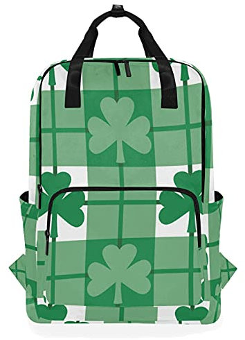 Linomo St Patrick's Day Klee Rucksack Daypacks Schultertasche Büchertasche Laptop Computerrucksack Umhängetasche Reisen Schulrucksack für Damen Herren Kinder Teenager