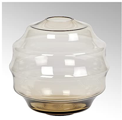 Lambert - Vase, Blumenvase - Kokon - Glas - Farbe: Vanilla - Maße: (ØxH) 28 x 26 cm