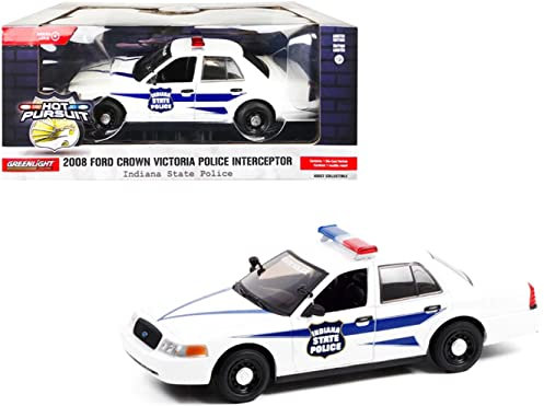 Greenlight Ford Crown Victoria Interceptor Indiana State Police 2008 weiß Modellauto 1:24 Collectibles